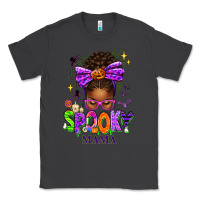 Smoke Halloween Afro Messy Bun Spooky Mama Classic Tee - texasbilliewilder