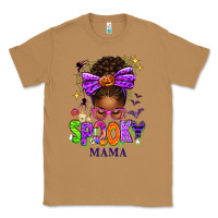 Toasted Coconut Halloween Afro Messy Bun Spooky Mama Classic Tee - texasbilliewilder