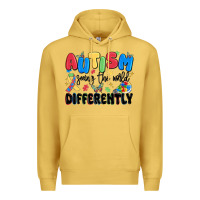 Antique Gold autism seeing the world differently Premium Hoodie - MaliasSmallBusiness