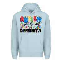 Blue Mist autism seeing the world differently Premium Hoodie - MaliasSmallBusiness