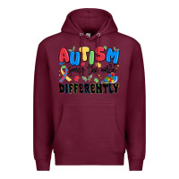 Burgundy autism seeing the world differently Premium Hoodie - MaliasSmallBusiness
