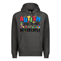 Charcoal Heather autism seeing the world differently Premium Hoodie - MaliasSmallBusiness