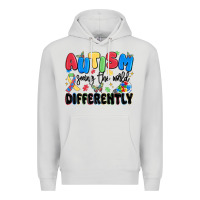 Dove Grey autism seeing the world differently Premium Hoodie - MaliasSmallBusiness