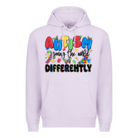 Lilac autism seeing the world differently Premium Hoodie - MaliasSmallBusiness