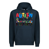 Navy autism seeing the world differently Premium Hoodie - MaliasSmallBusiness