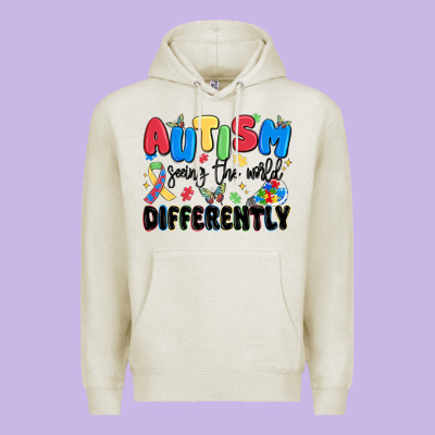 Autism Seeing The World Differently Premium Hoodie Designed By Maliassmallbusiness