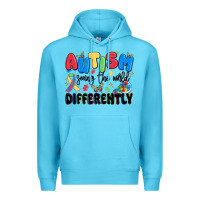 Ocean Blue autism seeing the world differently Premium Hoodie - MaliasSmallBusiness