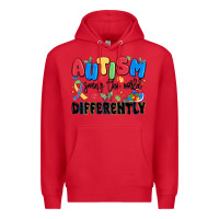 Red autism seeing the world differently Premium Hoodie - MaliasSmallBusiness
