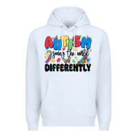 White autism seeing the world differently Premium Hoodie - MaliasSmallBusiness