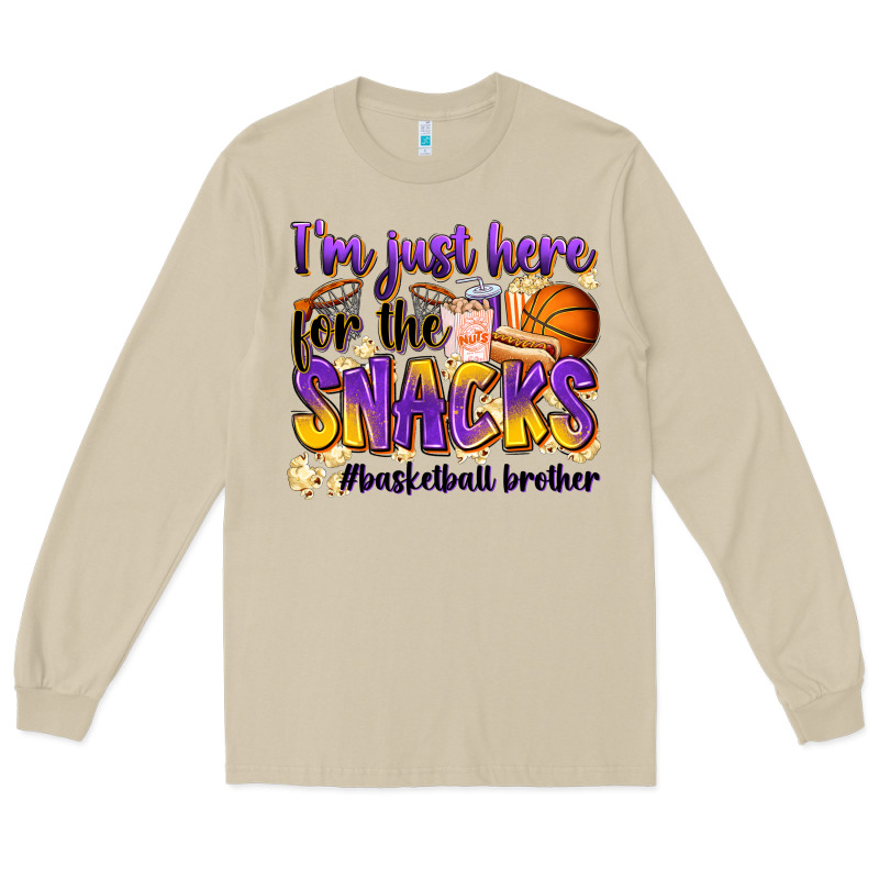 I'm Just Here For The Snacks #basketball Brother Long Sleeve Tee by Zillion Design Studio | Teevron