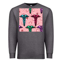 Charcoal Heather Medicine Seamless Pattern Premium Sweatshirt - BundleAndBundleShop