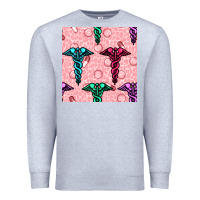 Heather Grey Medicine Seamless Pattern Premium Sweatshirt - BundleAndBundleShop