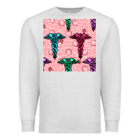 Oatmeal Heather Medicine Seamless Pattern Premium Sweatshirt - BundleAndBundleShop