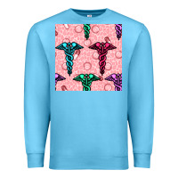 Ocean Blue Medicine Seamless Pattern Premium Sweatshirt - BundleAndBundleShop