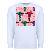 White Medicine Seamless Pattern Premium Sweatshirt - BundleAndBundleShop
