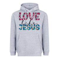 Heather Grey love like jesus Heavyweight Hoodie - JahusDesignShop