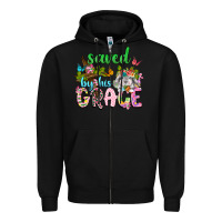 Black Saved by his grace Zipper Hoodie - Neo Western