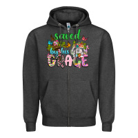 Charcoal Heather Saved by his grace Zipper Hoodie - Neo Western
