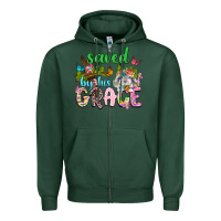 Sports Green Saved by his grace Zipper Hoodie - Neo Western