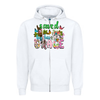 White Saved by his grace Zipper Hoodie - Neo Western