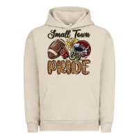 Pigment French Oak small town big pride maroon yellow Urban Hoodie - MaliasSmallBusiness