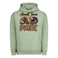 Pigment Oil Green small town big pride maroon yellow Urban Hoodie - MaliasSmallBusiness