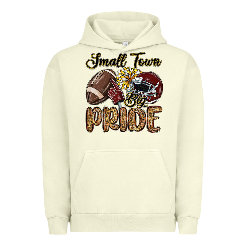 Small Town Big Pride Maroon Yellow Urban Hoodie by MaliasSmallBusiness | Teevron