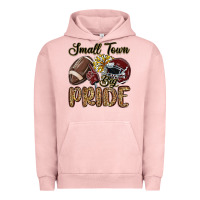 Pigment Salmon small town big pride maroon yellow Urban Hoodie - MaliasSmallBusiness