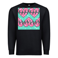 Black Nursing Heart Seamless Pattern Premium Sweatshirt - BundleAndBundleShop