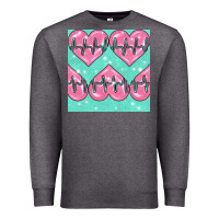Charcoal Heather Nursing Heart Seamless Pattern Premium Sweatshirt - BundleAndBundleShop