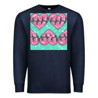 Navy Nursing Heart Seamless Pattern Premium Sweatshirt - BundleAndBundleShop