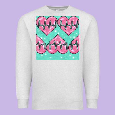 Nursing Heart Seamless Pattern Premium Sweatshirt Designed By Bundleandbundleshop