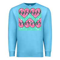 Ocean Blue Nursing Heart Seamless Pattern Premium Sweatshirt - BundleAndBundleShop