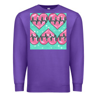 Purple Nursing Heart Seamless Pattern Premium Sweatshirt - BundleAndBundleShop