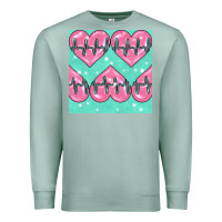 Seafoam Nursing Heart Seamless Pattern Premium Sweatshirt - BundleAndBundleShop