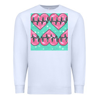 White Nursing Heart Seamless Pattern Premium Sweatshirt - BundleAndBundleShop