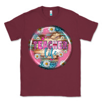 Burgundy teacher life earrings Classic Tee - BundleAndBundleShop