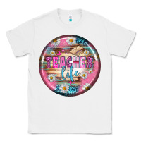 White teacher life earrings Classic Tee - BundleAndBundleShop