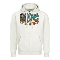 Oatmeal Heather love my tribe Zipper Hoodie - SublimationCraftShop