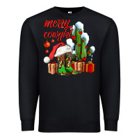 Black merry cowgirl  boots and cactus with gifts Premium Sweatshirt - AdoDesignShop