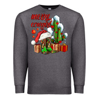 Charcoal Heather merry cowgirl  boots and cactus with gifts Premium Sweatshirt - AdoDesignShop