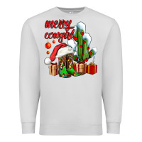 Dove Grey merry cowgirl  boots and cactus with gifts Premium Sweatshirt - AdoDesignShop