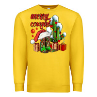 Merry Cowgirl  Boots And Cactus With Gifts Premium Sweatshirt | Teevron