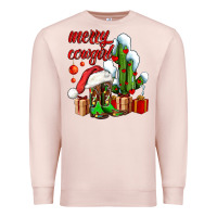 Pale Pink merry cowgirl  boots and cactus with gifts Premium Sweatshirt - AdoDesignShop