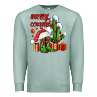 Seafoam merry cowgirl  boots and cactus with gifts Premium Sweatshirt - AdoDesignShop