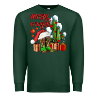 Sports Green merry cowgirl  boots and cactus with gifts Premium Sweatshirt - AdoDesignShop