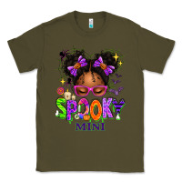 Army Green Spooky Mini Halloween Messy Bun Classic Tee - texasbilliewilder