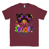Burgundy Spooky Mini Halloween Messy Bun Classic Tee - texasbilliewilder