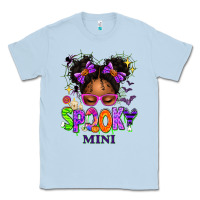 Dusty Blue Spooky Mini Halloween Messy Bun Classic Tee - texasbilliewilder
