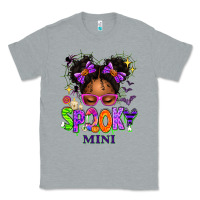 Heather Grey Spooky Mini Halloween Messy Bun Classic Tee - texasbilliewilder